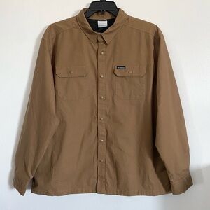 Columbia Landroamer Lined Shirt Jacket Snap Button XL Brown New w/o tags
